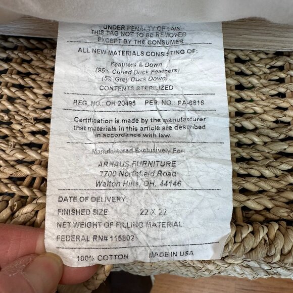 Arhaus Daisy Down Pillow Pink Brown - Picture 12 of 12